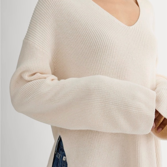 Everlane Off-White Ribbed Knit Top - Picture 3 of 9